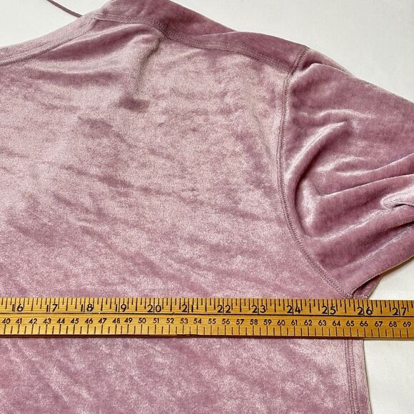 We The Free People Valerie Velvet Oversized Tee Medium Top Purple Boxy Velour - Picture 4 of 10
